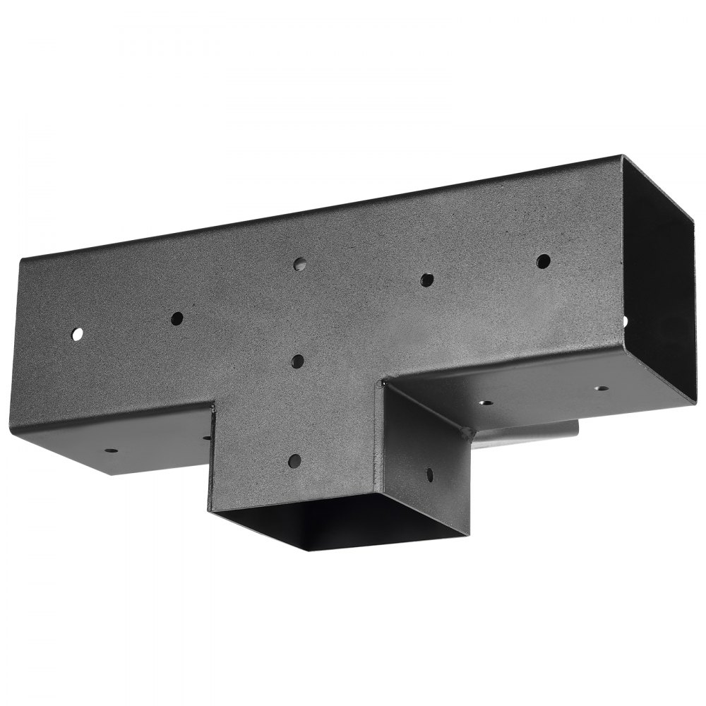 VEVOR 3x paalconnector, 4-voudige schuine beugel voor palen van 92 x 92 mm, hoekpaal van koolstofstaal met paalondersteuning en wandmontagebasis, pergolabeugel voor pergola's en prieeltjes