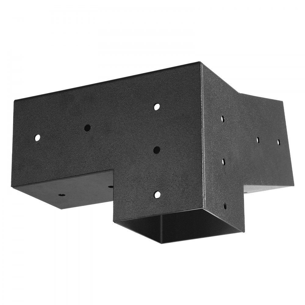 VEVOR paalverbinders, 3-weg hoekbeugels voor houten balken van 92x92 mm, 2-pack pergolabeugels met 2 paalvoeten en 2 wandmontagevoeten, voor pergola's, prieeltjes en buitenschuurtjes