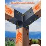 VEVOR paalverbinders, 3-weg hoekbeugels voor houten balken van 92x92 mm, 2-pack pergolabeugels met 2 paalvoeten en 2 wandmontagevoeten, voor pergola's, prieeltjes en buitenschuurtjes