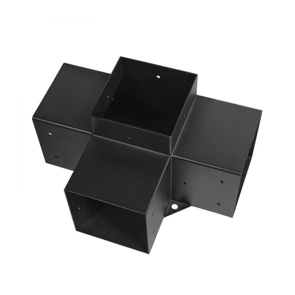 VEVOR paalconnector, geschikt voor palen van 142x142 mm, 4-voudige zware hoekbeugel, Woodworks DIY paalbasisset, paalhoeken voor prieeltjes, pergola's en blokhutten, 4 stuks.