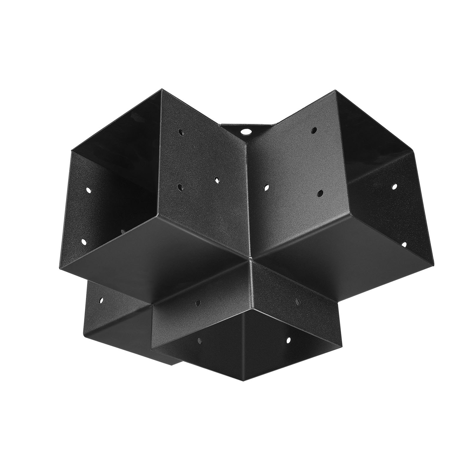 VEVOR set van 4 paalverbinders van 2 mm dikke staalplaten, paalhoek pergola hoekverbinder, houtverbinder 90° bootconstructie hoekbeugel, houten balk prieelbeugelset 390 x 270 x 202 mm