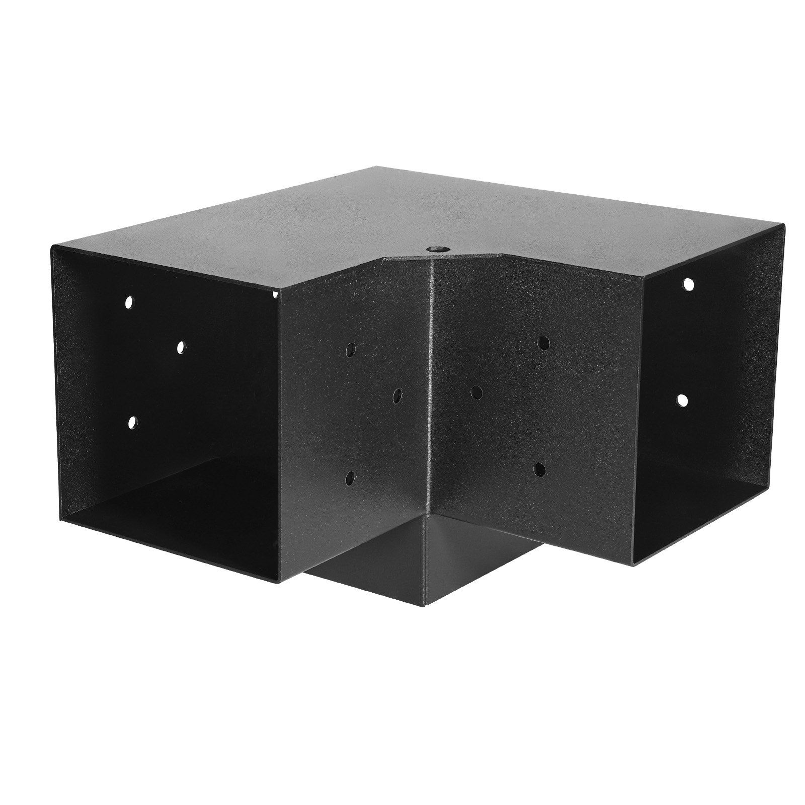 VEVOR paalconnector, paalhoek voor palen van 142 x 142 mm, inclusief 4 stuks 3-weg zware hoekbeugel en 4 stuks paalvoeten, pergolabeugelset voor prieeltjes en terraspergola's