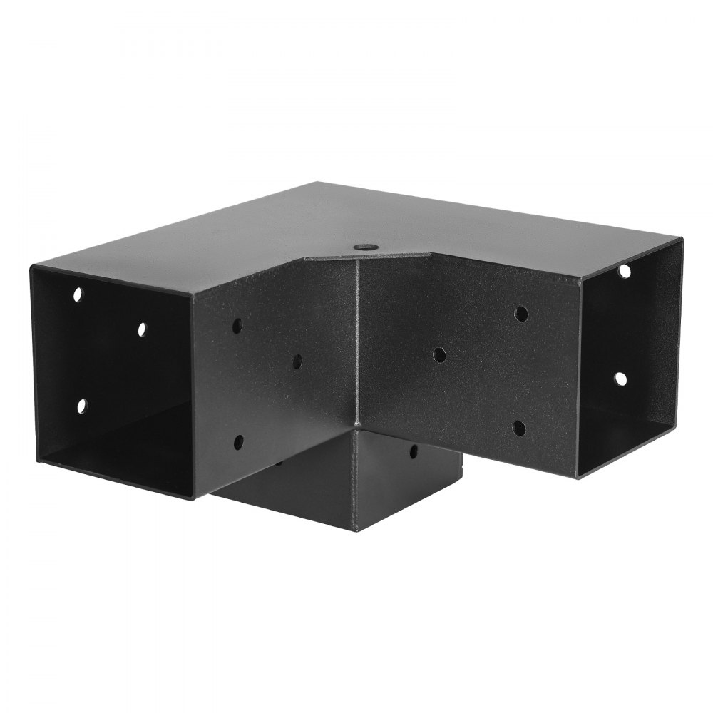VEVOR set van 8 paalverbinders van 2 mm dikke staalplaten, paalhoek pergola hoekverbinder, houtverbinder 90° bootconstructie hoekbeugel, houten balk prieelbeugelset 220 x 220 x 152 mm