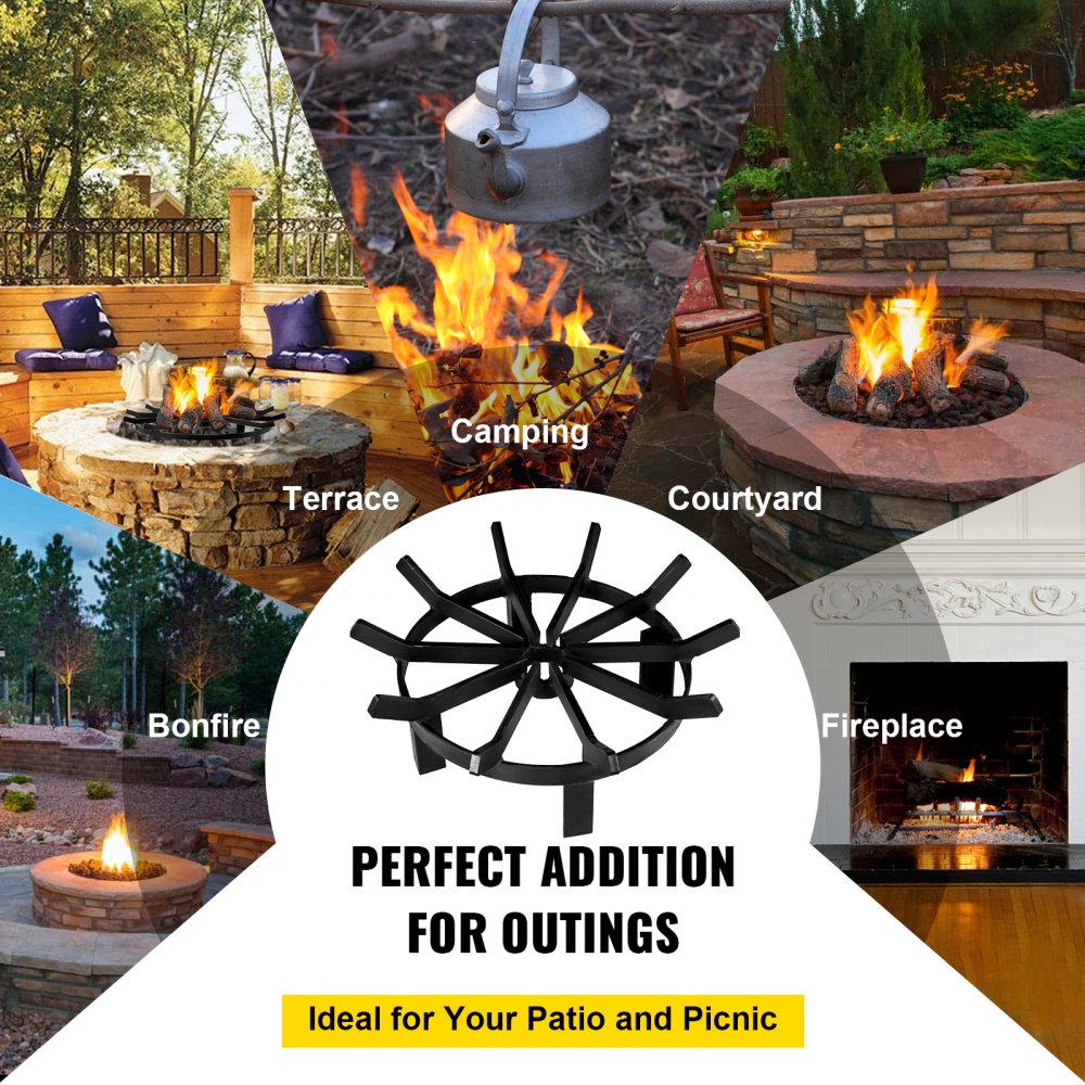 VEVOR Vuurrooster 16inch Vuurplaatsrooster Rond Gietijzer 
Tafelblad