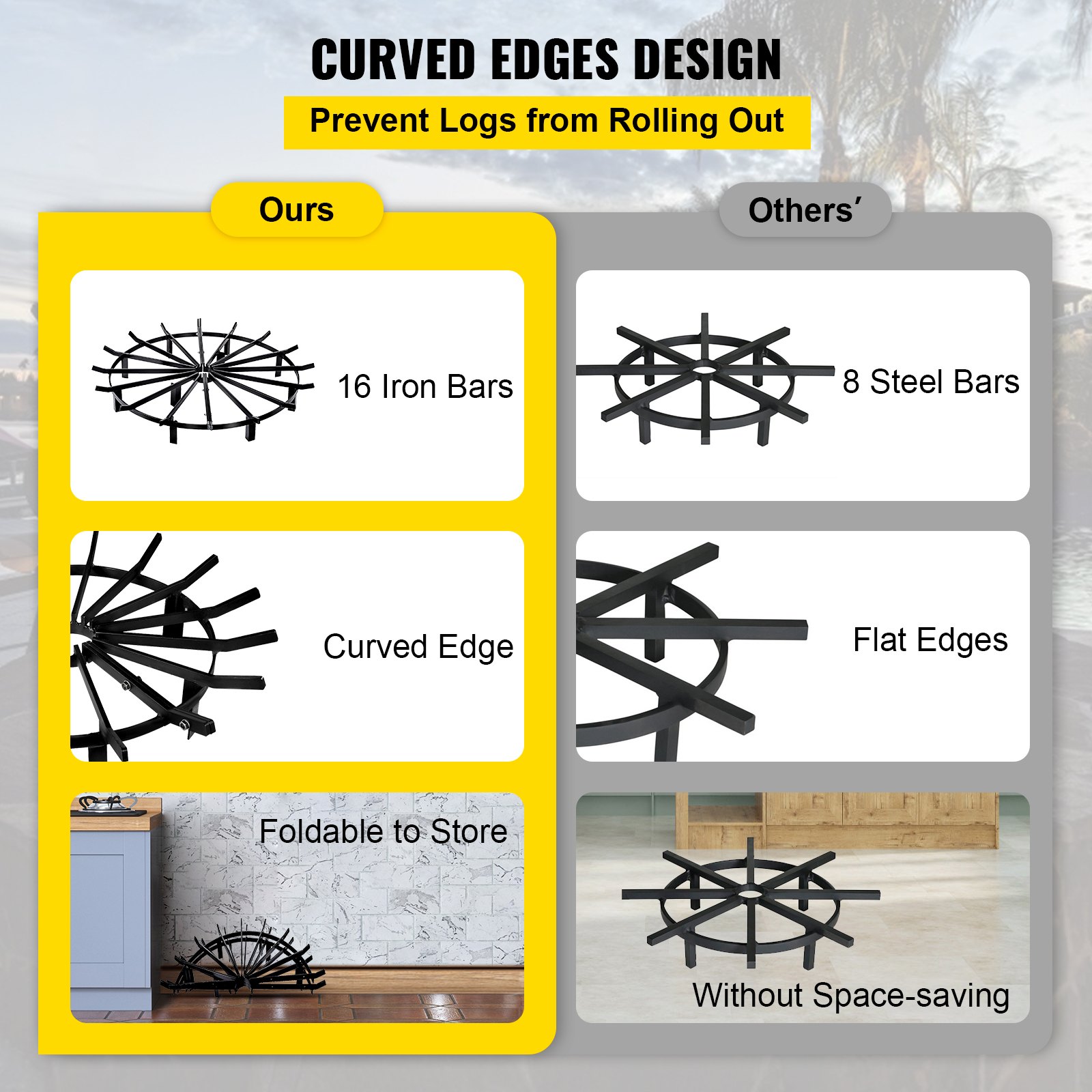 Wheel Fire Grate 36-Inch Diameter Fire Pit Log Grate With 4-Inch High Log Bed Fire Pit Grate Round 3/4-Inch Thick Spokes Fire Pit Wheels 3/8 x1 Inch Support Ring Fire Pit Grates Round, Steel