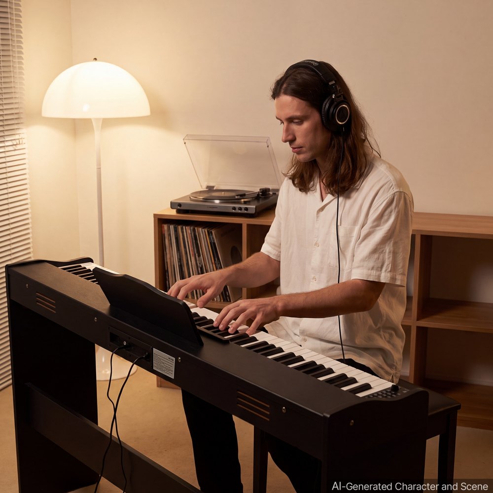 VEVOR Digitale Piano met 88 halfgewogen toetsen en HiFi-luidsprekers, zwart, elektrische piano, ideaal voor beginners, met 600 geluiden, 600 ritmes, USB, MIDI, standaard 3,5 mm hoofdtelefoonaansluiting, lessenaar en pedaal.