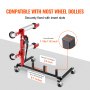 VEVOR Car Dolly Rack, Storage Rack with 360° Rotatable Wheels, Hydraulic Ratchet Trolley Jack Stand Organizer, Jack Stands Holder Storage Rack, 4-Dolly Capacity, Compatible with Most Dollies