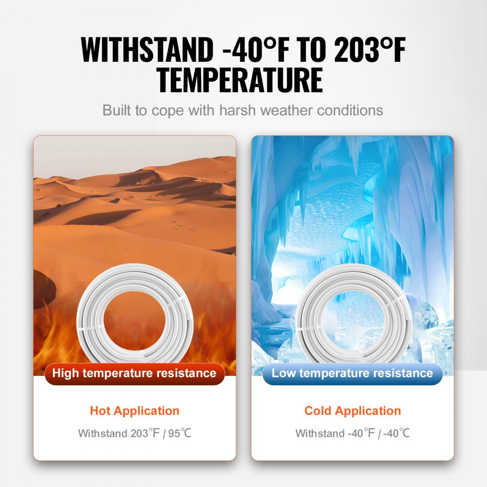 VEVOR aluminium composietbuis aluminium meerlaagse composietbuis 50 m witte PEX-buis aluminium meerlaagse composietbuis MV-buis meerlaagse buis ideaal voor vloerverwarming en radiatoraansluiting aluminium composietbuis