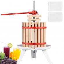 VEVOR fruitpers juicer bessenpers 12 L, fruitpers 25 x 25 cm Zelkova hout handmatige fruitpers, appelpers wijnpers mash pers juicer juicer fruitmolen met filterzakken