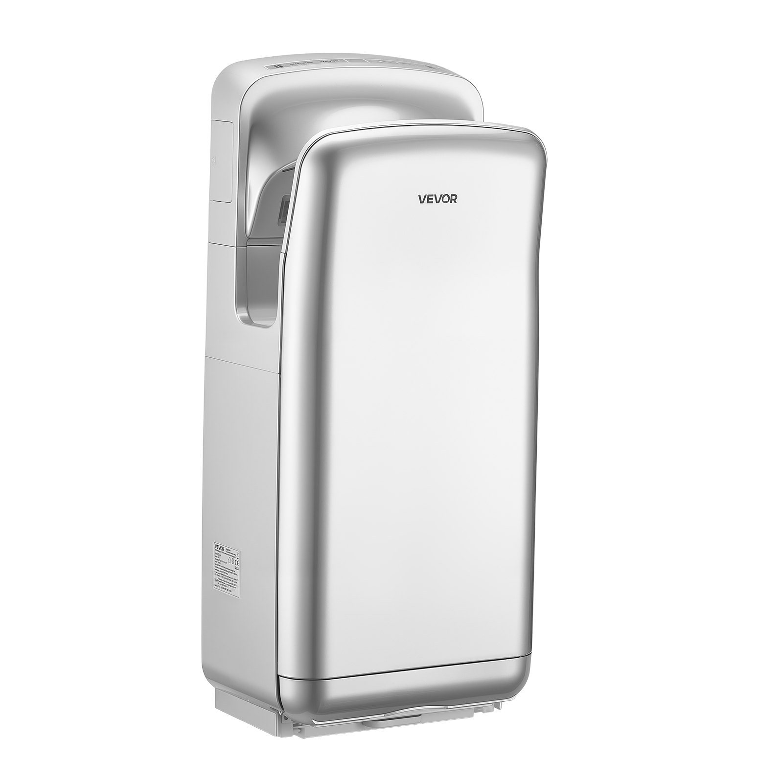 VEVOR verticale handdroger, elektrische handdroger met HEPA-filter, motor van 19000 tpm en dubbele luchtstroom, automatische ABS-wandhanddroger met negatieve ionen voor commercieel gebruik, zilverkleurig