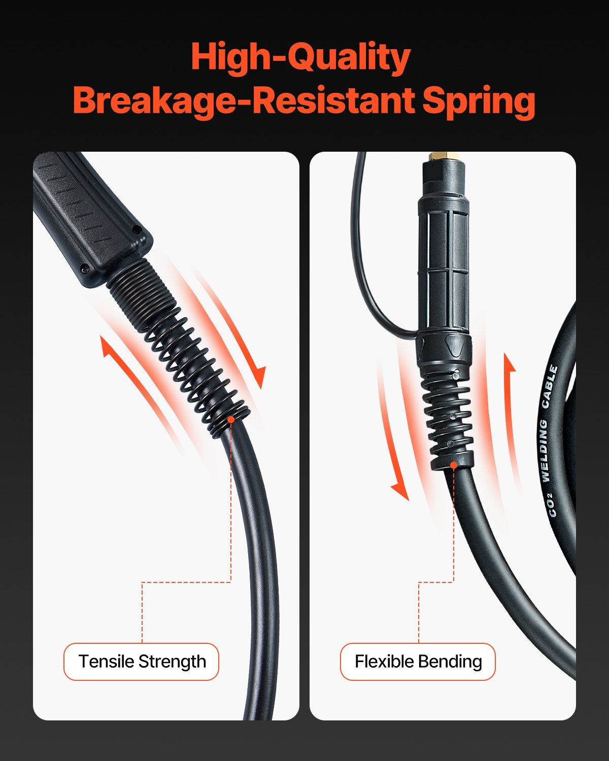 VEVOR 200A laspistool met 6m kabel, compatibel met Hobart IronMan 240 Mig-lasapparaten, geschikt voor lasdraden met fluxkern/massief/aluminium van 0,0762 en 0,0889 cm