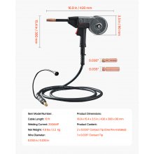 VEVOR 200A laspistool met 3 m kabel voor 0,0762/0,0899 cm lasdraden