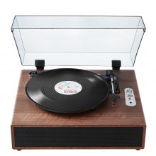 VEVOR Bluetooth Vinyl Record Player 3-Speed Belt Driven Turntable 10W Speakers