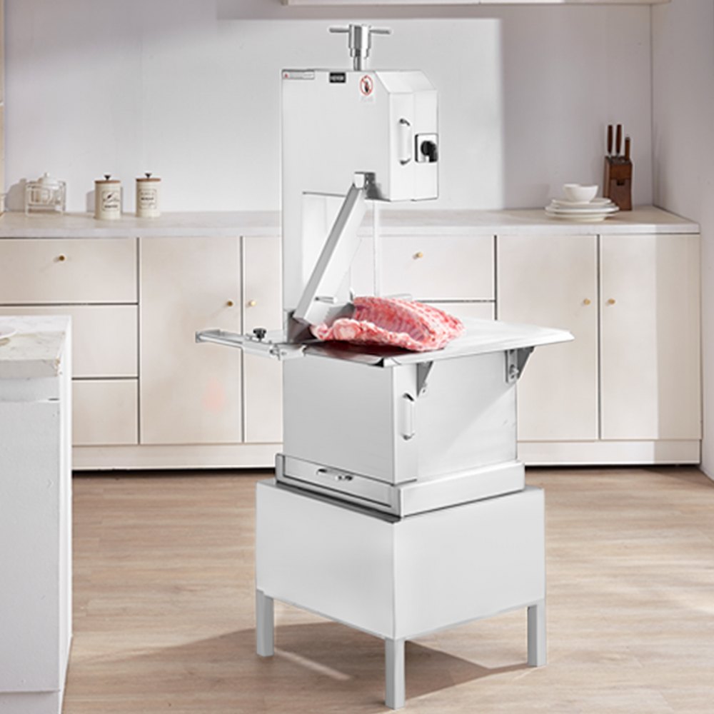 VEVOR Commerciële vlees- en botzaagmachine 2200W, 1500kg/u Botzaagmachine Diepvriesvlees- en botzaagmachine, 4-220mm Verstelbare dikte Botzaag 620 x 520mm Werktafel