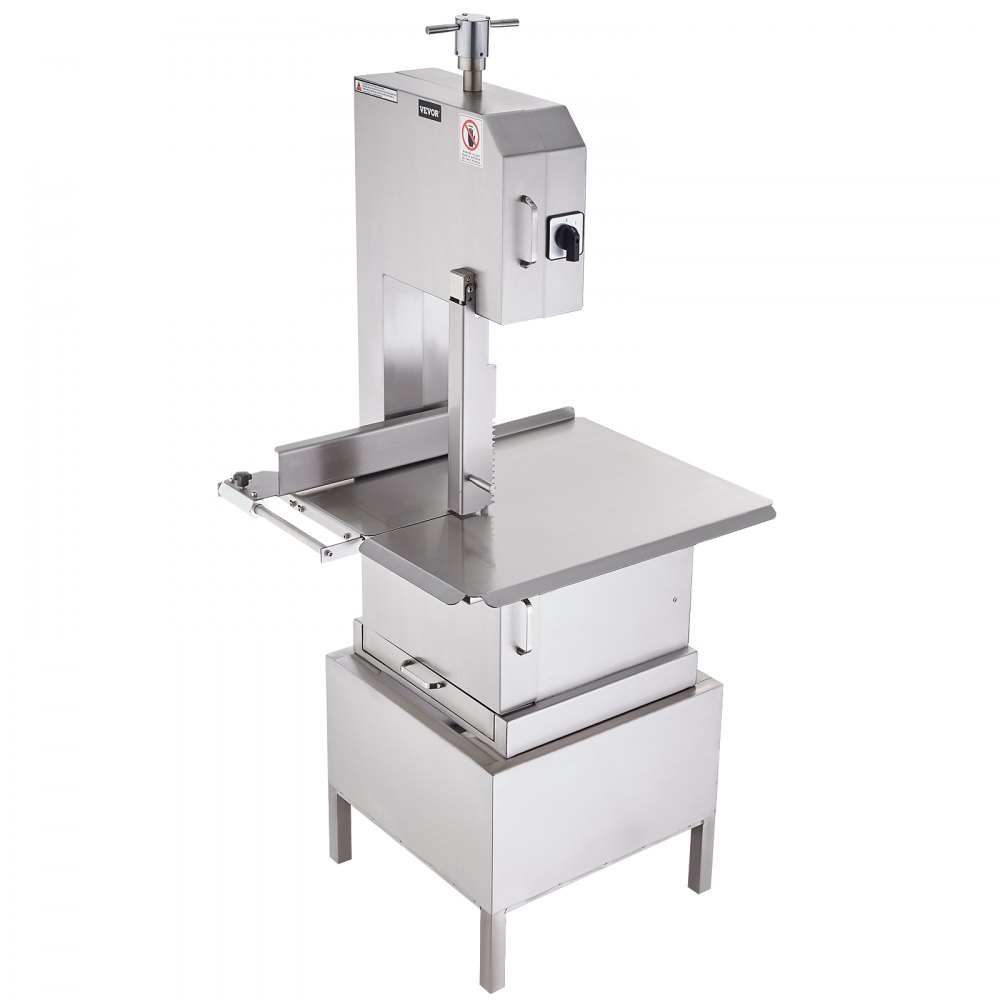 VEVOR Commerciële vlees- en botzaagmachine 2200W, 1500kg/u Botzaagmachine Diepvriesvlees- en botzaagmachine, 4-220mm Verstelbare dikte Botzaag 620 x 520mm Werktafel