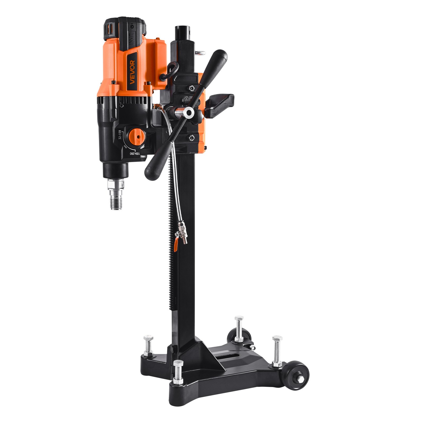 VEVOR diamantkernboormachine, maximale boordiameter 26 cm, nat/droog diamantboren met 10 boren en boorstandaard, instelbare snelheid, UNC1 1/4-7 schroefdraad, voor beton en baksteen, 2500 W