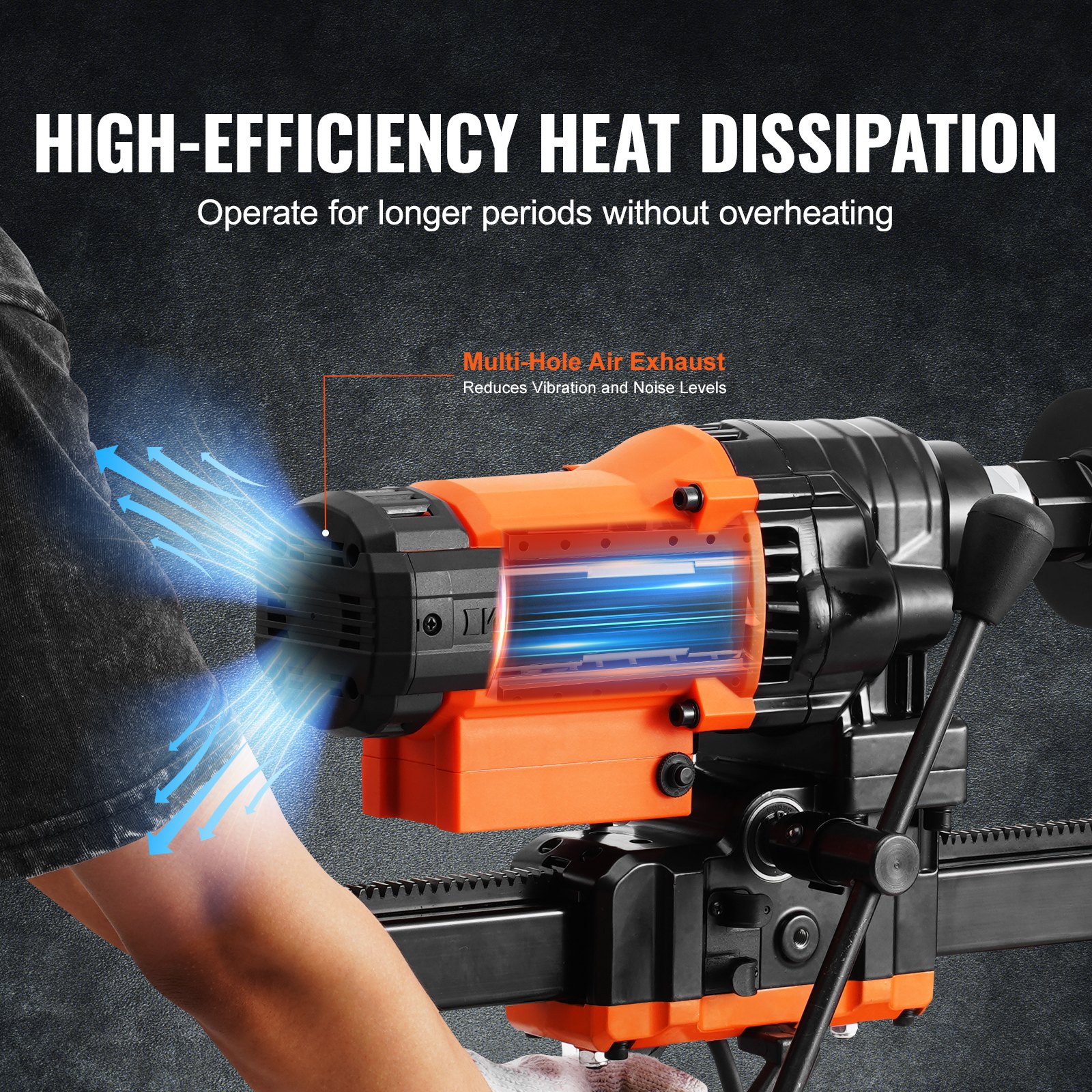 VEVOR Core Drill Machine, 0.8-7.9in Drilling Diameter Diamond Core Drill Rig with Stand, 3000W Rugged Concrete Core Drill, Wet and Dry Use, No Water Seal, For Concrete, Brick, Marble