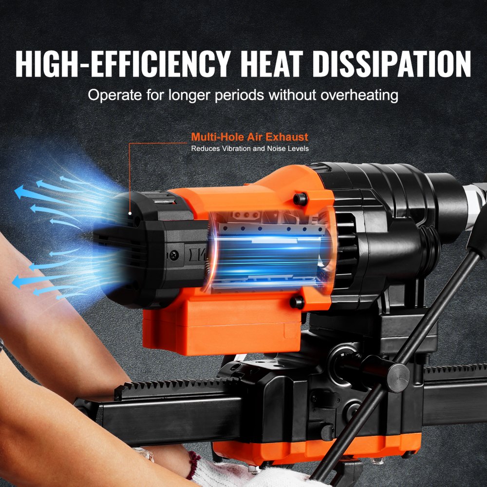 VEVOR Core Drill Machine, 0.8-9.8in Drilling Diameter Diamond Core Drill Rig with Stand and Core Drill Bit, 3200W Rugged Concrete Core Drill, Wet and Dry Use, For Concrete, Brick, Marble