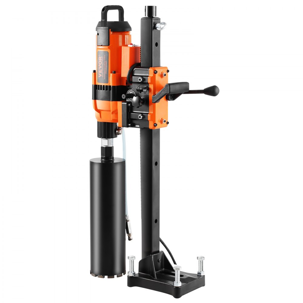 VEVOR Core Drill Machine, 0.8-11.8in Drilling Diameter Diamond Core Drill Rig with Stand and Core Drill Bit, 3500W Rugged Concrete Core Drill, Wet and Dry Use, For Concrete, Brick, Marble