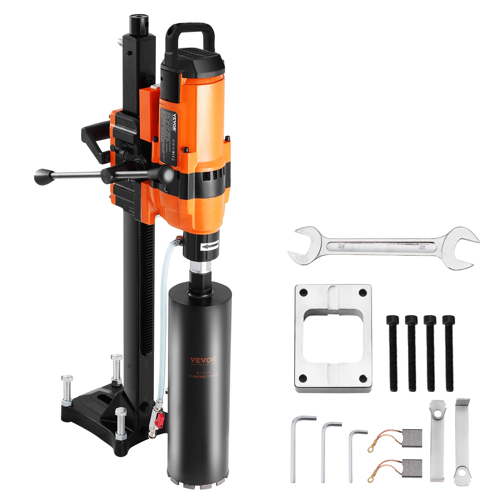 VEVOR Kernboormachine Diamantkernboormachine met boordiameter 2-30 cm met statief en kernboormachine, 3500 W Robuuste betonkernboormachine, natte en droge toepassing voor betonstenen