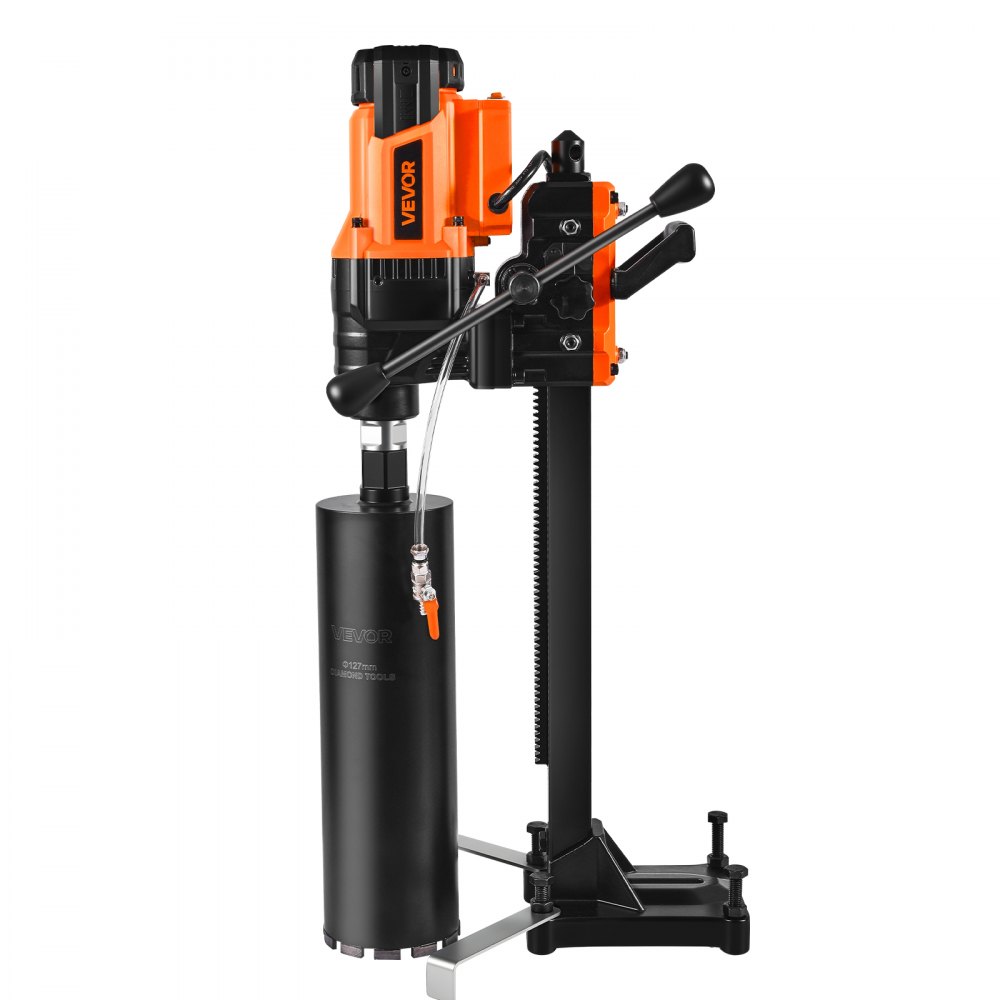 VEVOR diamantkernboormachine, boordiameter 2-20 cm, nat/droog diamantboren met 8 boren en boorstandaard, 850 tpm, UNC1 1/4-7 schroefdraad, voor beton, baksteen, steen, 3000 W