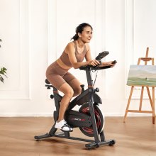 VEVOR Hometrainer Hometrainer Fitnessfiets Indoor LCD-display Zwart