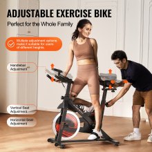 VEVOR Hometrainer Hometrainer Fitnessfiets LCD-scherm Middelgroot