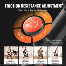 VEVOR Hometrainer Hometrainer Fitnessfiets LCD-scherm Middelgroot