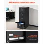 VEVOR 4 Drawer File Cabinet with Lock, Metal Vertical Filing Storage Cabinets for Home Office, Heavy-Duty Cabinet with Detachable Hanging Rod, for A4/Letter/Legal Size File, Easy Assembly (Black)