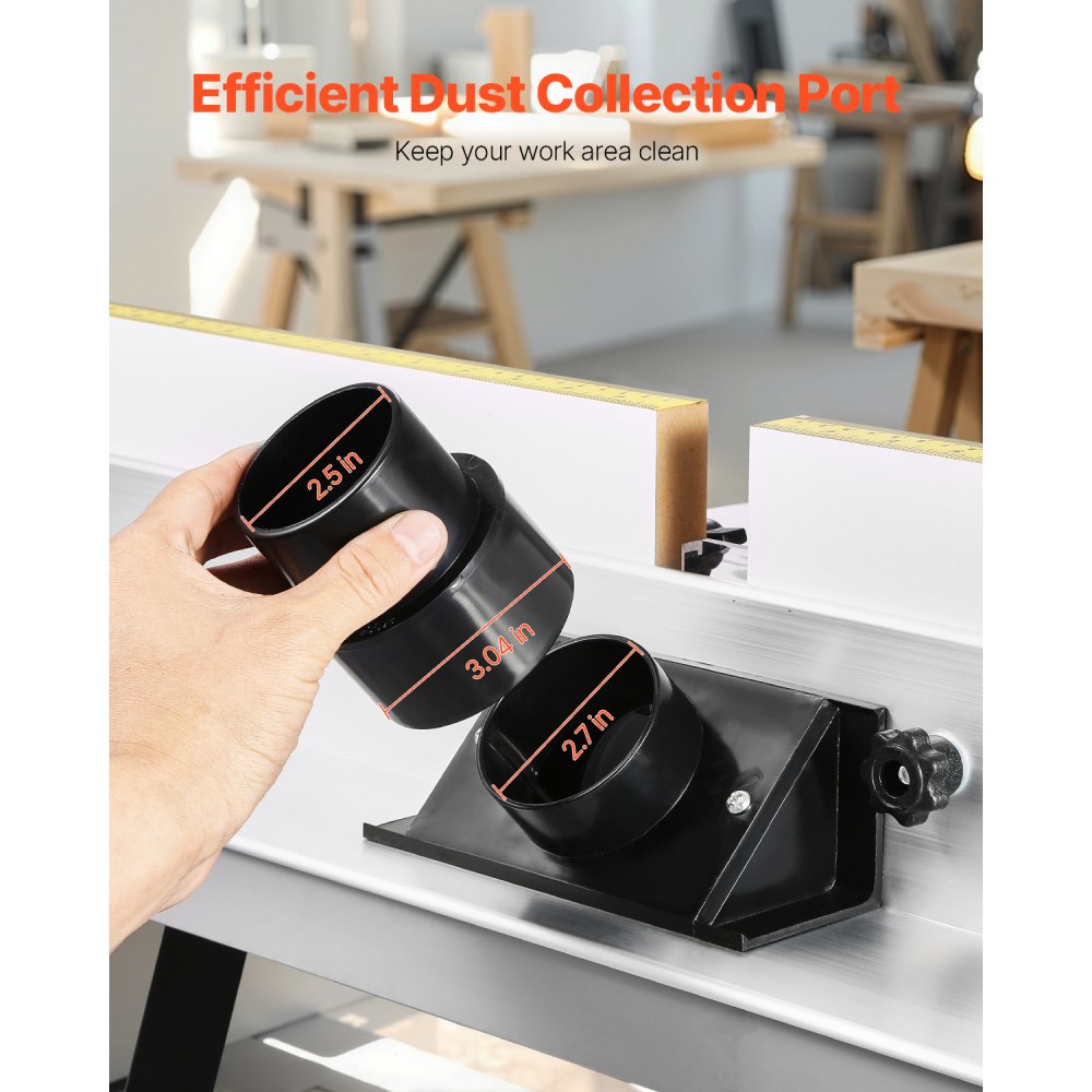 VEVOR Precision Router Table System, 31.5 in x 23.9 in, Routing Table Accessory Kit with Adjustable Fence, MDF Top, Sturdy Metal Base, Dust Collection Port, Compatible with Routes & Various Drill Bits