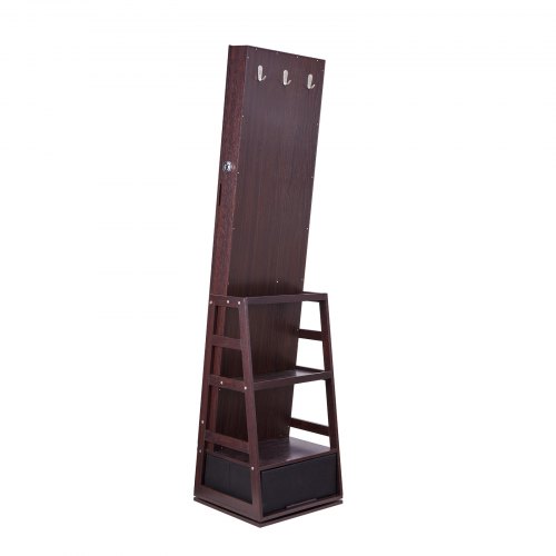 Froadp 3-in-1 sieradenkast met ledverlichting en spiegel, 360° draaibare staande spiegelkast, 161 x 54,5 x 10 cm, afsluitbare sieradenopslag, full-body spiegel, zwart Froadp 3-in-1 sieradenkast met ledverlichting en spiegel, 360° draaibare staande spiegelkast, 161 x 54,5 x 10 cm, afsluitbare sieradenopslag, full-body spiegel, zwart