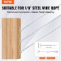 VEVOR T316 roestvrij staal verstelbare hoek 1/8" kabelrailset/hardware voor houten palen, maritieme kwaliteit voor 1/8" staalkabel, 0-180 graden hoek en eenvoudige installatie, zilver (10 stuks)