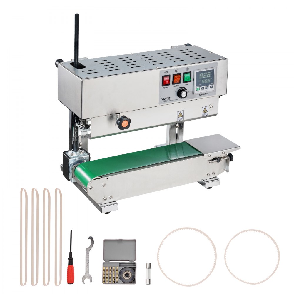 VEVOR Continuous Bag Band Sealing Machine Vertical Band Sealer Stainless Steel