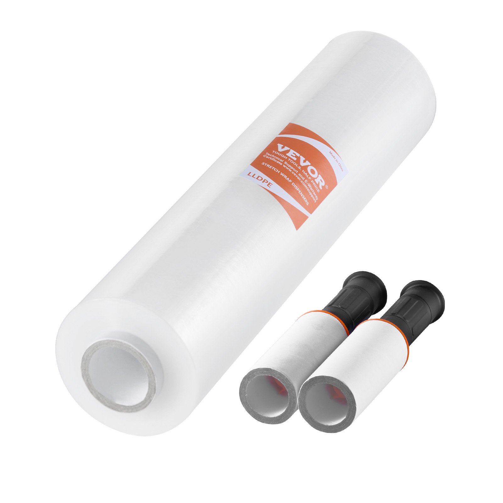 VEVOR Rekfolie 381 mm x 305 m 1 rol 60 gauge Industriële sterkte Helder Duurzaam Palletfolie Zwaar uitgevoerde krimpfolie met handvatten voor het verpakken van pallets, verzending en verplaatsen