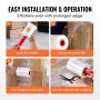 easy installation and usage of VEVOR stretch film in four simple steps with handles for wrapping items.