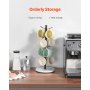 VEVOR Mug Holder Tree with Marble Base, 8 Hooks Coffee Cup Holder for Counter, Carbon Steel Mug Tree Cup Rack Stand, Upgraded Coffee Cup Tree for Coffee Bar Kitchen Home Organizer (Matte Black)