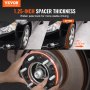 VEVOR wheel spacers increase 1.25-inch axle track width for stable driving, demonstrating before/after.