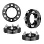 black and silver VEVOR wheel spacers with bolts, demonstrating varying angles and details.