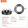 VEVOR wheel spacers, 8 bolts, aluminum alloy, 2in thickness, 216mm diameter, 2 pcs, user manual included.