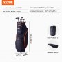 VEVOR golf cart bag, 600d polyester, black with orange accents, 36.2x14.4x11.8 inches. dust protector included.