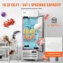 VEVOR Commercial Freezer 20.12 Cu.ft, Reach In Upright Freezer Single Door, Auto-Defrost Stainless Steel Reach-in Freezer with 3 Adjustable Shelves, -13 to 5℉ Temp Control and 4 Wheels