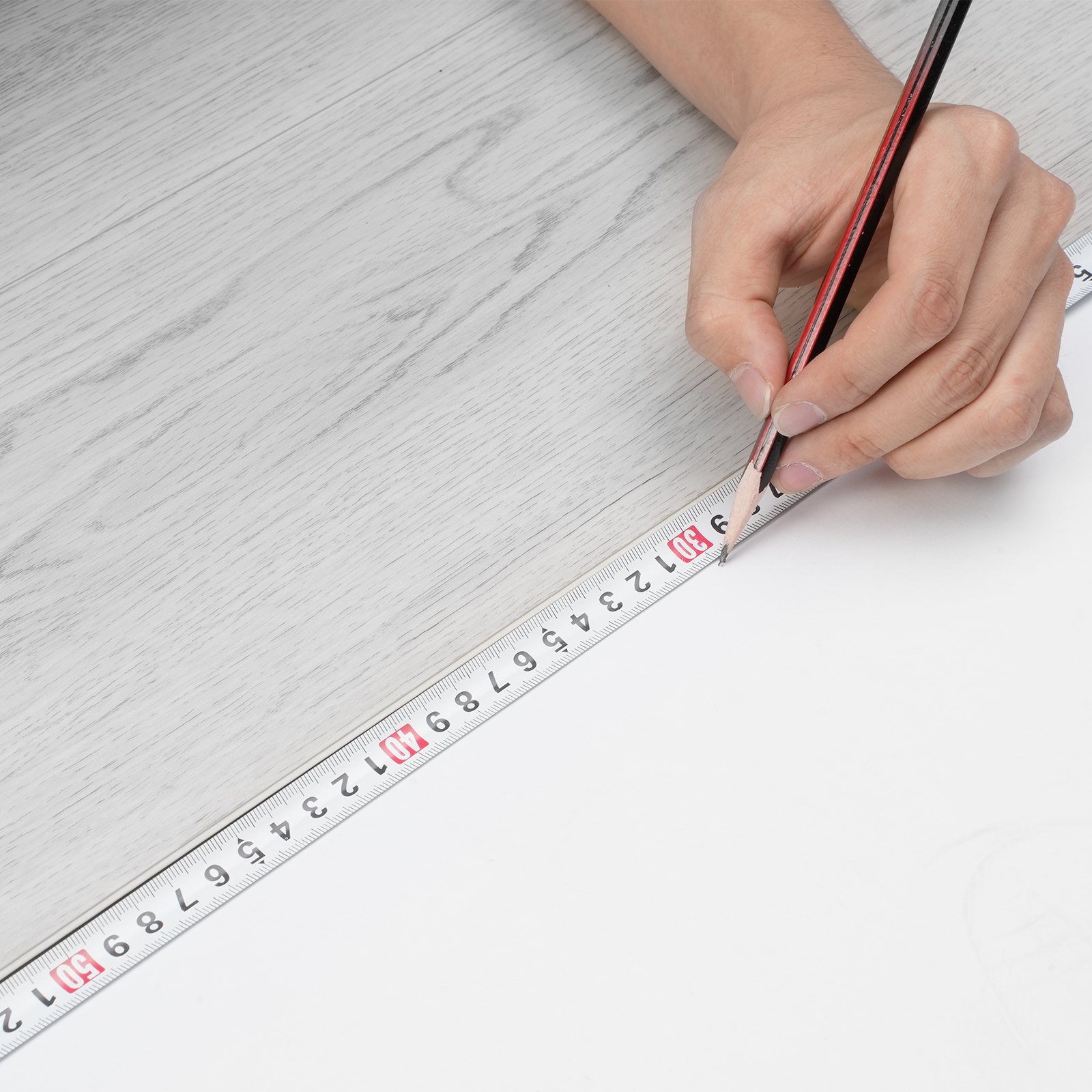 VEVOR Vloeren, Vinyl Vloertegels 1220 x 185 mm, 10 Stuks, 5,5 mm Dik, In elkaar grijpend, Lichtgrijze Houtkleur, Doe-het-zelf Vloeren voor Keuken, Eetkamer, Slaapkamer en Badkamer