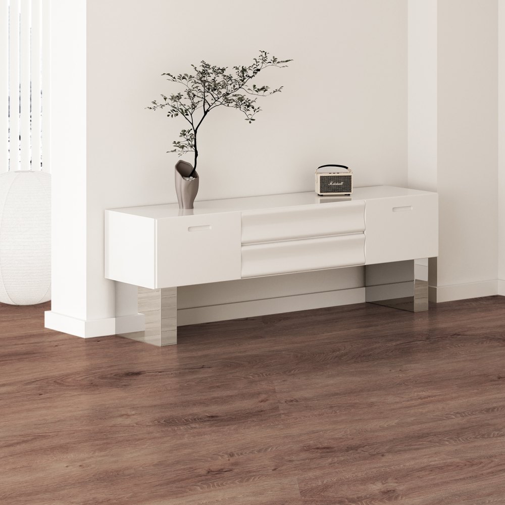 VEVOR Vloeren, Vinyl Vloertegels 1220 x 185 mm, 10 Stuks, 5,5 mm Dik, In elkaar grijpend, Donkerbruine Houtkleur, Doe-het-zelf Vloeren voor Keuken, Eetkamer, Slaapkamer en Badkamer