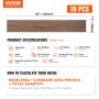 VEVOR Interlocking Vinyl Floor Tiles 1220 X 185 mm, 10 Tiles 5.5mm Thick Snap Together, Deep Brown Wood Grain DIY Flooring for Kitchen, Dining Room, Bedrooms & Bathrooms, Easy for Home Decor