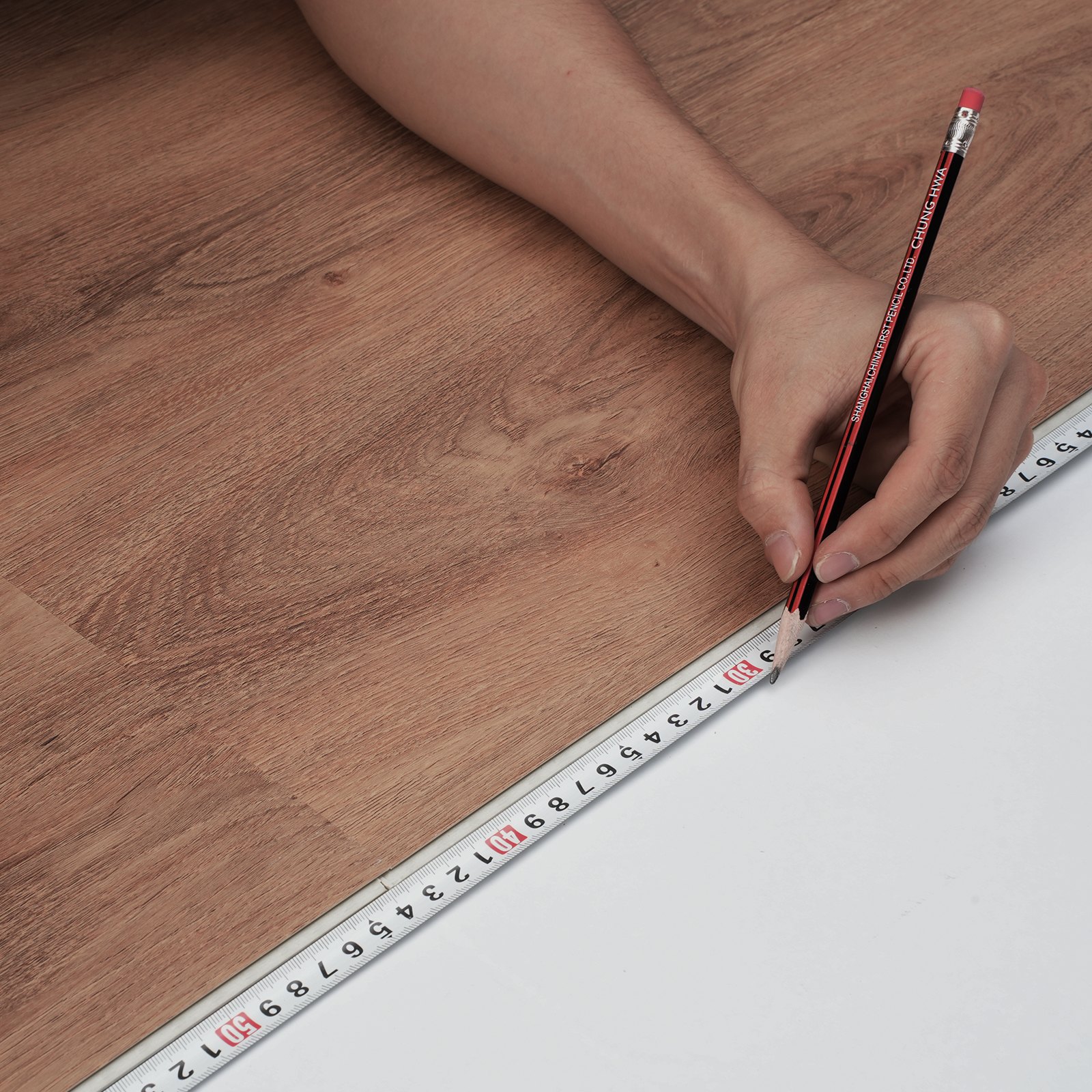 VEVOR Vloeren, Vinyl Vloertegels 1220 x 185 mm, 10 Stuks, 5,5 mm Dik, In elkaar grijpend, Donkerbruine Houtkleur, Doe-het-zelf Vloeren voor Keuken, Eetkamer, Slaapkamer en Badkamer