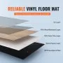 VEVOR Vloeren Vinyl Vloertegels 1220x185mm 10 stuks 5,5 mm dik Klik samen Natuurlijke houtkleur DIY-vloeren voor keuken Eetkamer Slaapkamer Badkamer
