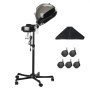 VEVOR Professionele Haarstomer voor Diepe Conditionering, 11,81-inch Grote Ionische Haarstomer met Kap en 2 Standen, In Hoogte Verstelbare Staande Haarstomer met Timer, 5 Wielen (2 Vergrendelbaar) voor Salon Thuis Spa