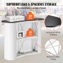 VEVOR Portable Tradeshow Podium Table, 51.18" x 18.31" x 37.4", Display Exhibition Counter Stand Booth Fair with Wall, Foldable Promotion Retail Bar Table Pop Up Podium with Storage Rack, Carrying Bag