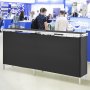 VEVOR draagbare beursbalie, 1980 x 385 x 880 m tentoonstellingsstand, opvouwbare promotionele bartafel, receptie met opbergplank, draagtas, zwart