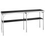 VEVOR draagbare beursbalie, 1980 x 385 x 880 m tentoonstellingsstand, opvouwbare promotionele bartafel, receptie met opbergplank, draagtas, zwart
